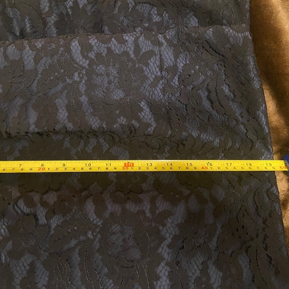 Lovely Navy Silk Black Lace Brooks Brothers Sleeveless Sheath Dress Size 6 - Picture 13 of 15